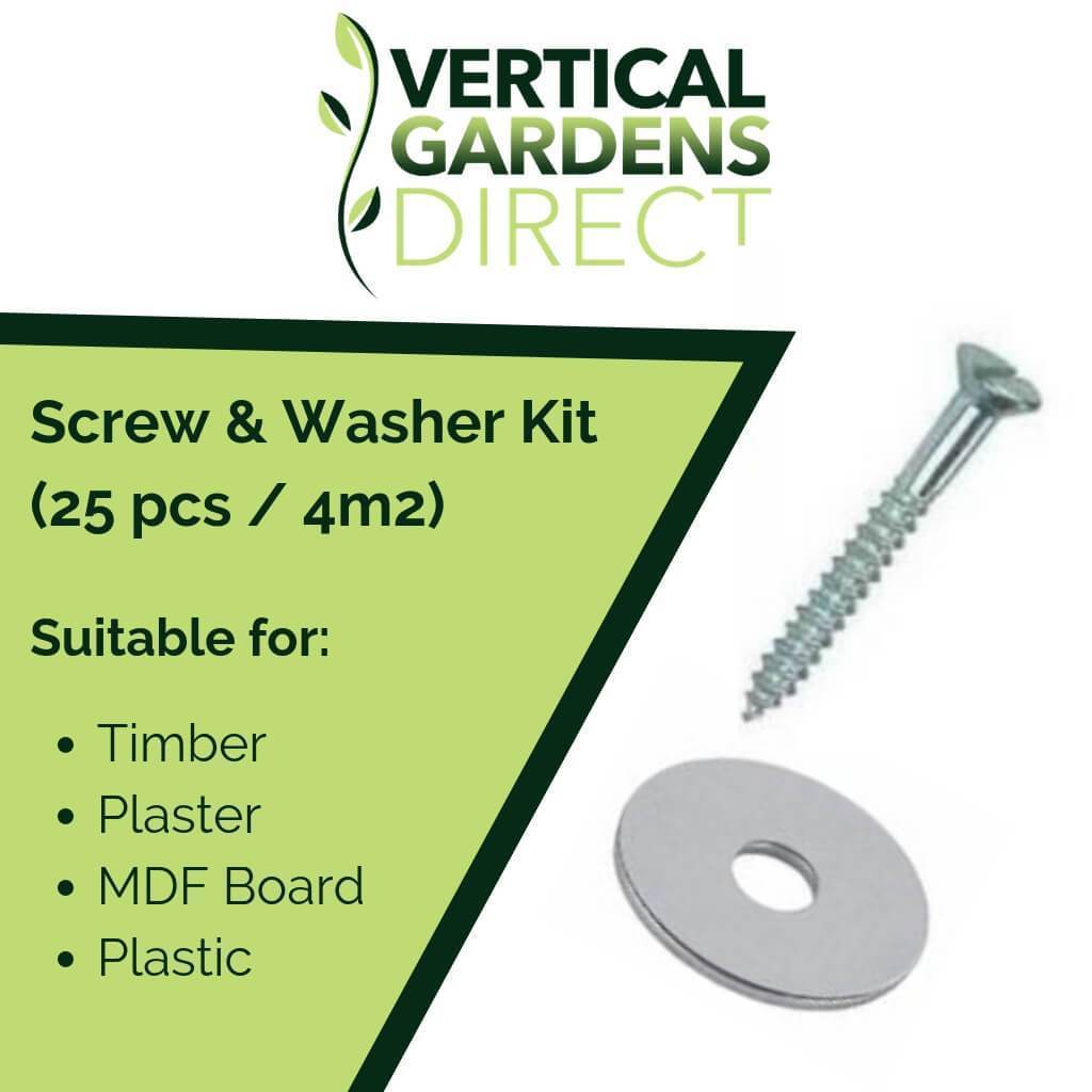 Screw & Washer Kit For Timber & Plaster Surfaces 25 pcs / 4m²