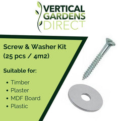 Screw & Washer Kit For Timber & Plaster Surfaces - 25 pcs / 4m²