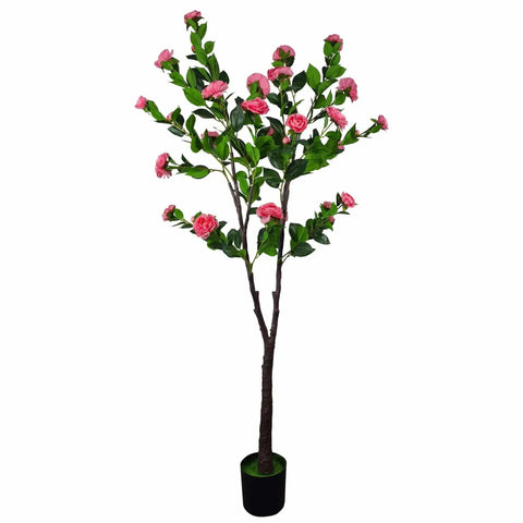 Artificial Camellia Tree Flowering Natural Pink 180cm