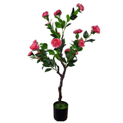 Artificial Camellia Tree Flowering Natural Pink 100cm