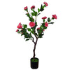 Image of Artificial Camellia Tree Flowering Natural Pink 100cm